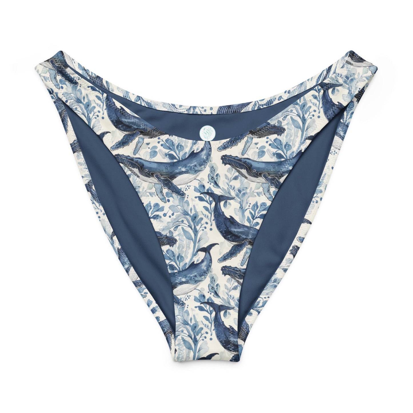Salinity Swimwear Humpback Whale Song Eco High - Leg Cheeky Bikini Bottom Bikini Bottom