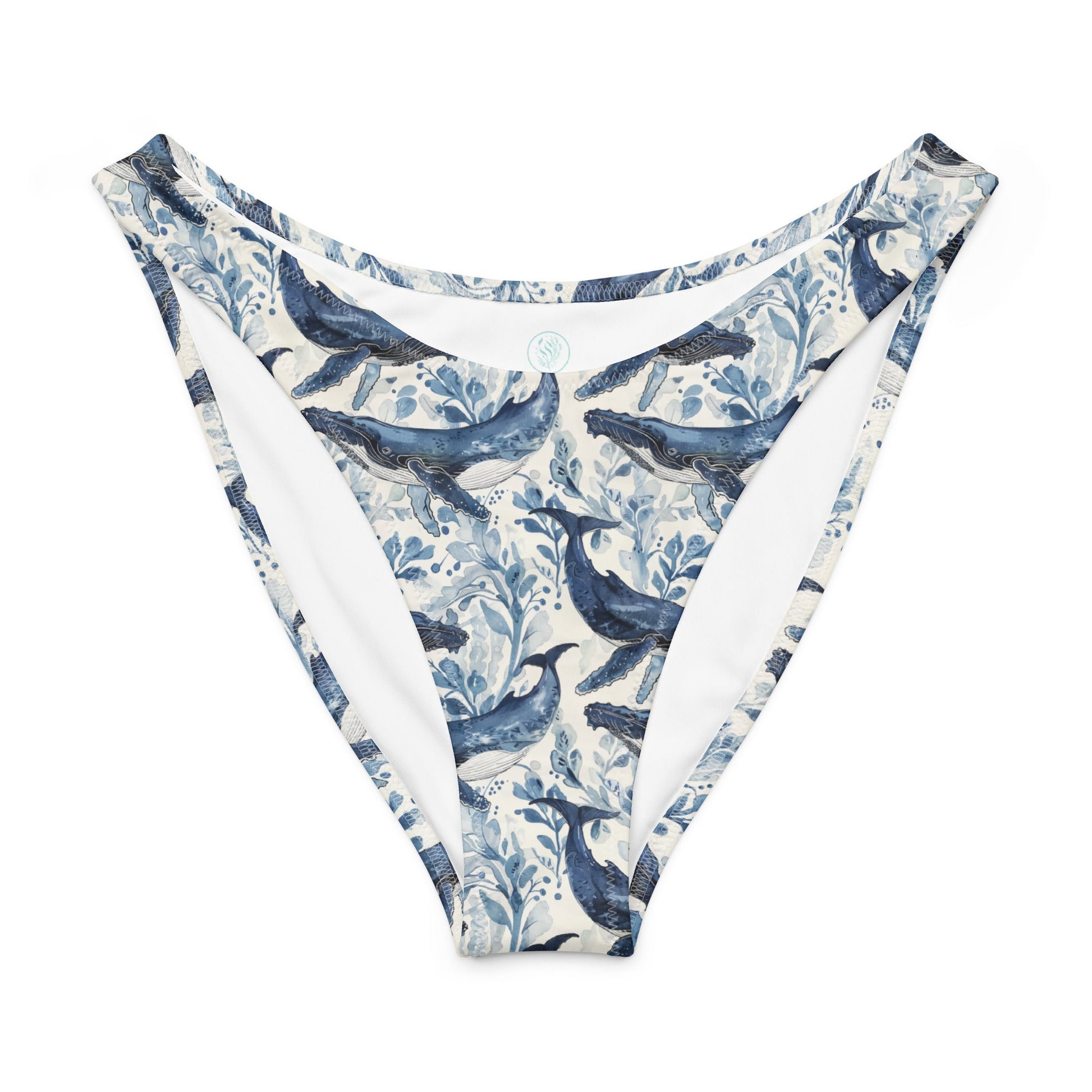 Salinity Swimwear Humpback Whale Song Eco High - Leg Cheeky Bikini Bottom Bikini Bottom