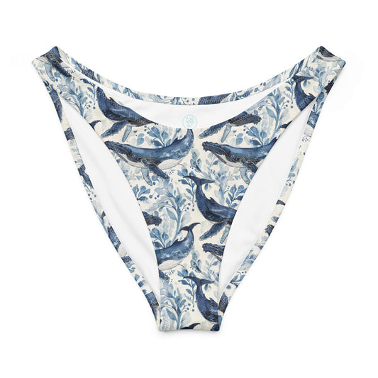 Salinity Swimwear Humpback Whale Song Eco High - Leg Cheeky Bikini Bottom Bikini Bottom