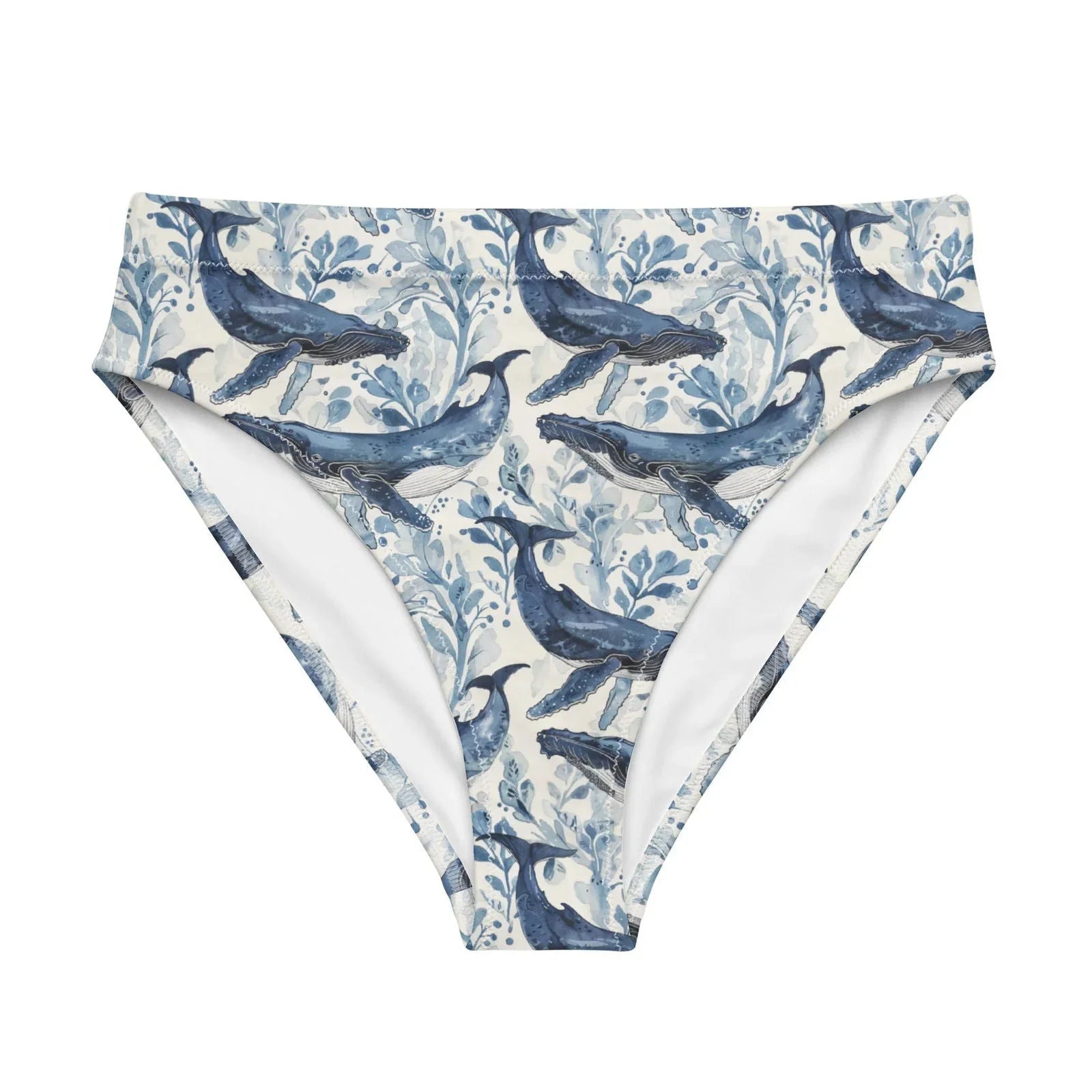 Humpback Whale Song Eco High-Waisted Bikini Bottom - Salinity Swimwear