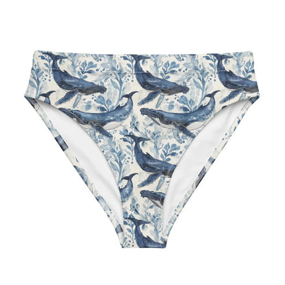 Humpback Whale Song Eco High-Waisted Bikini Bottom - Salinity Swimwear
