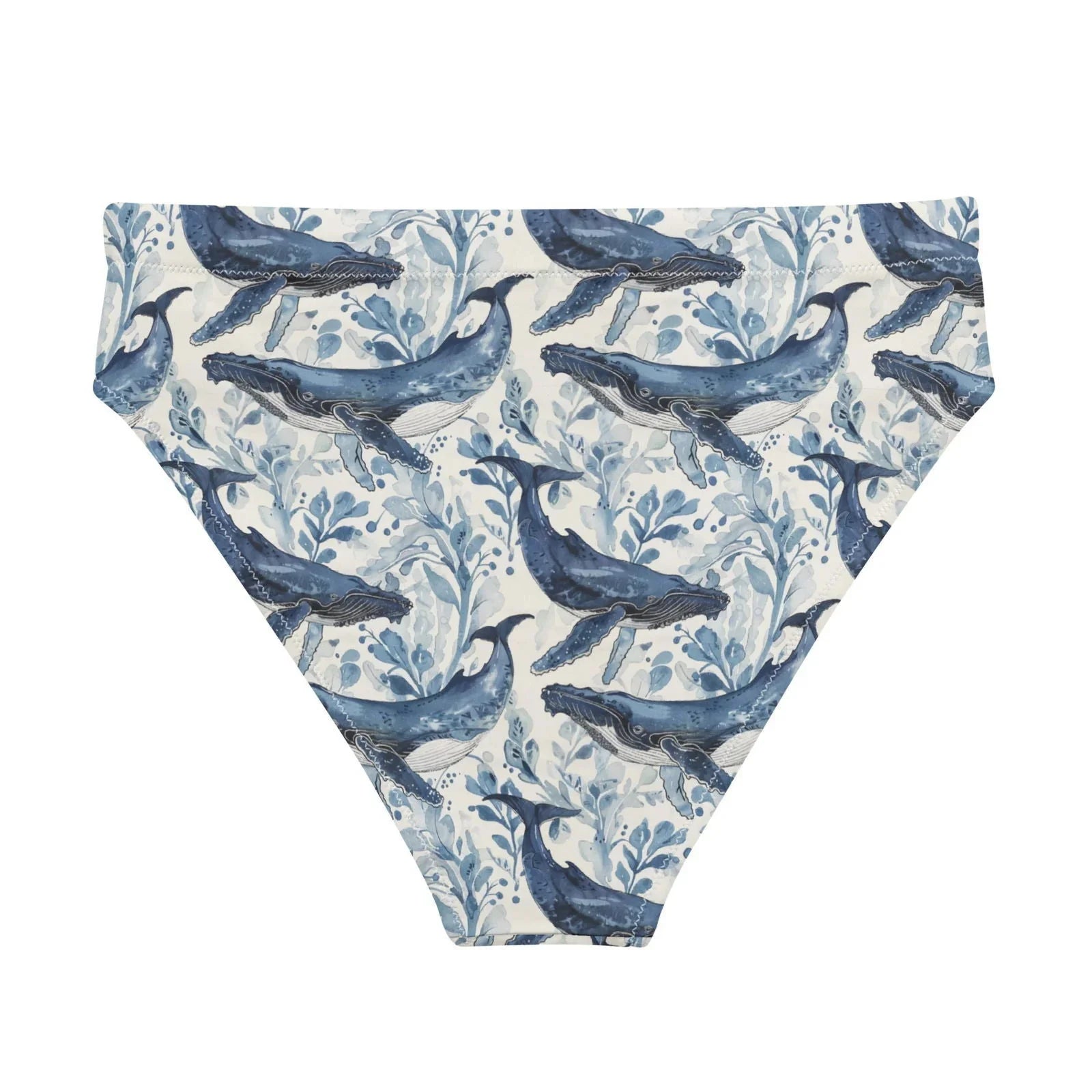 Humpback Whale Song Eco High-Waisted Bikini Bottom - Salinity Swimwear