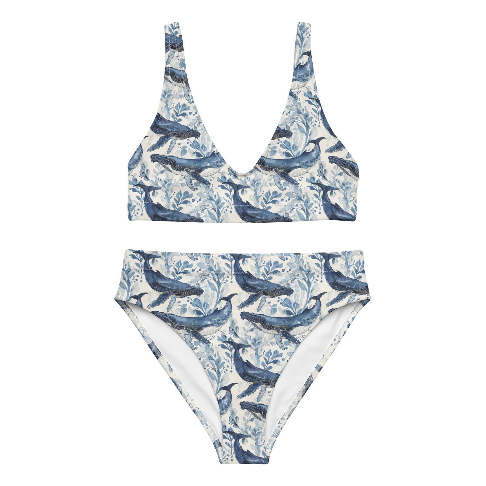 Salinity Swimwear Humpback Whale Song Eco High - Waisted Bikini Set Bikini Set