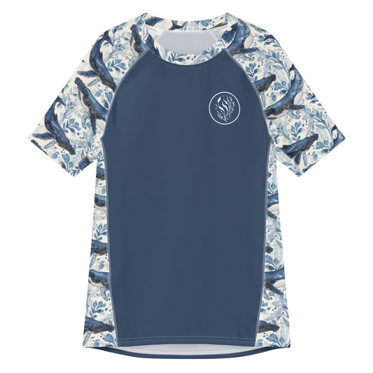 Salinity Swimwear Humpback Whale Song Men’s Short Sleeve Swim Shirt Rash Guard