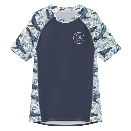 Humpback Whale Song Men’s Short Sleeve Swim Shirt - Salinity Swimwear