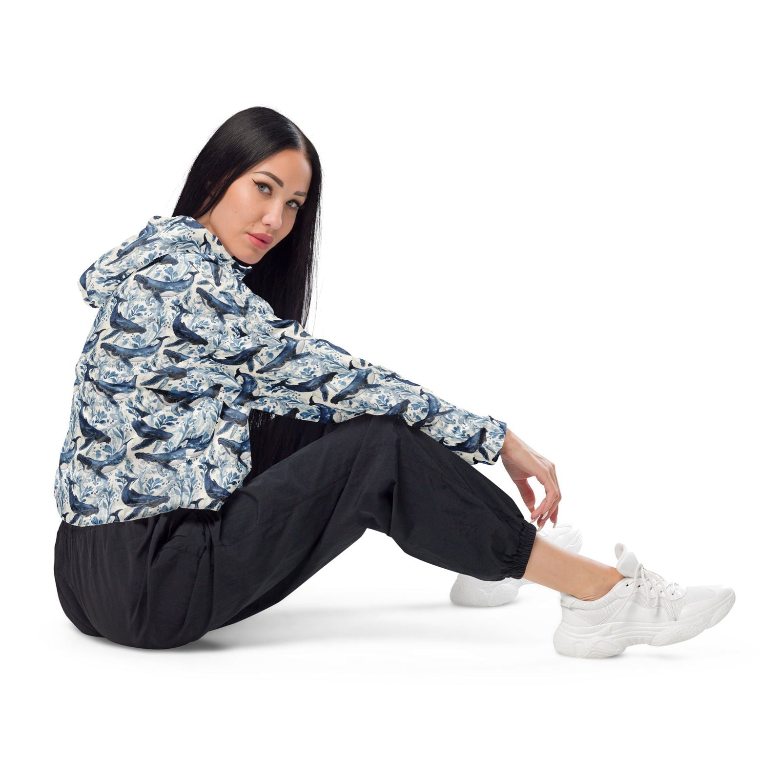 Salinity Swimwear Humpback Whale Song Women’s cropped Windbreaker Windbreaker