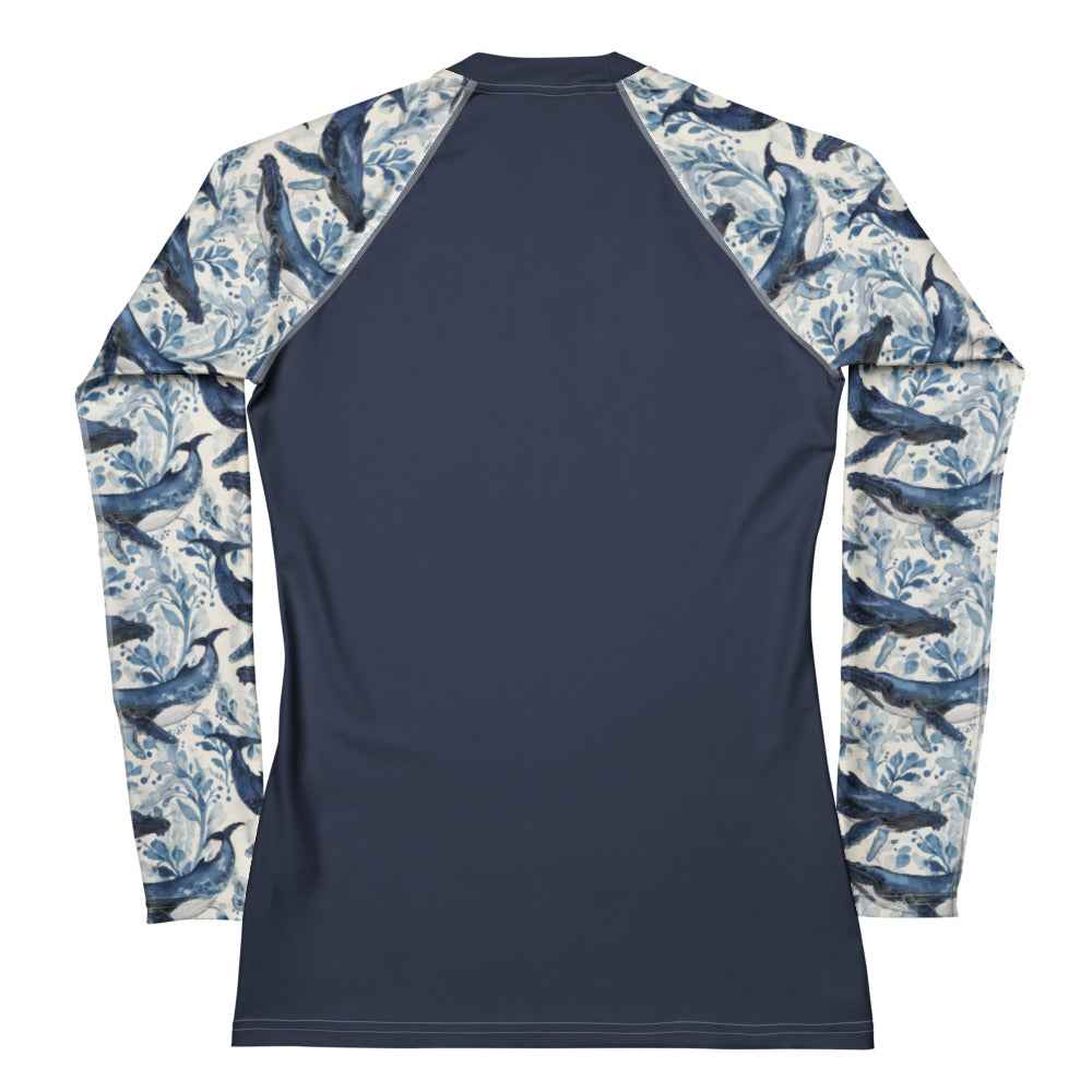 Salinity Swimwear Humpback Whale Song Women's Rash Guard Solid Rash Guard