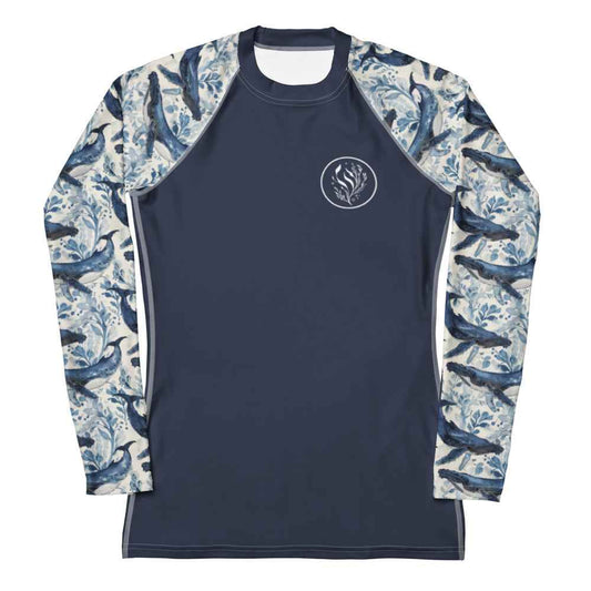 Salinity Swimwear Humpback Whale Song Women's Rash Guard Solid Rash Guard