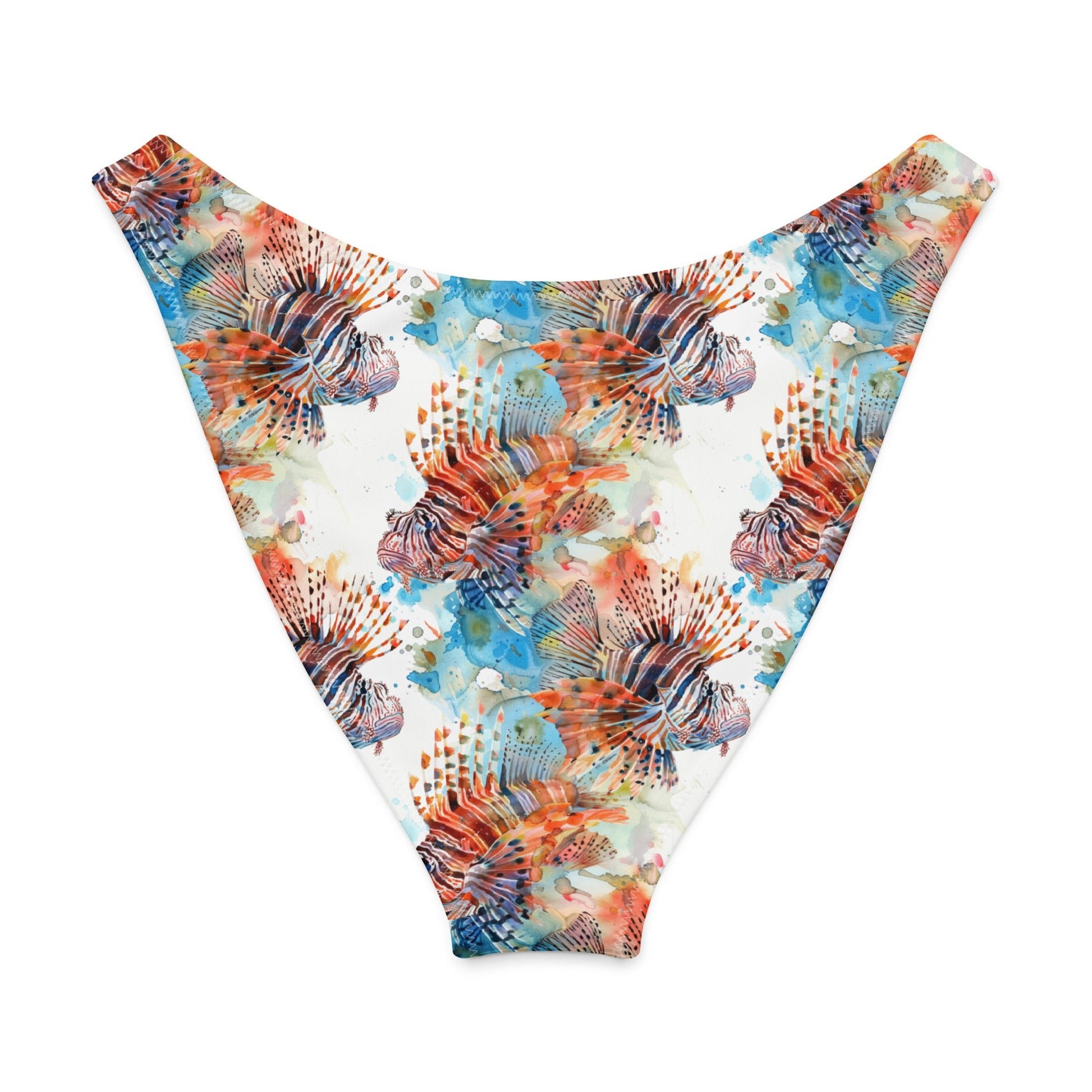 Salinity Swimwear Invasive Lionfish Eco High - Leg Cheeky Bikini Bottom Bikini Bottom
