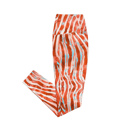 Salinity Swimwear Lionfish Stripes Eco Swim Leggings With Pockets Leggings