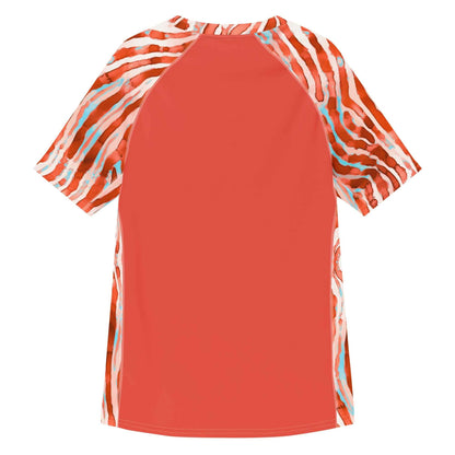Salinity Swimwear Lionfish Stripes Men’s Short Sleeve Swim Shirt Rash Guard