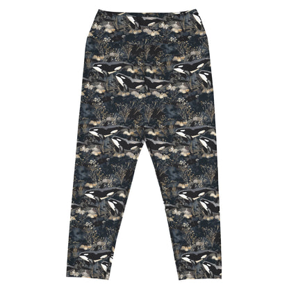 Salinity Swimwear Midnight Orca Capri Swim Leggings Capri Leggings