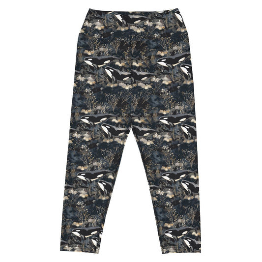 Salinity Swimwear Midnight Orca Capri Swim Leggings Capri Leggings