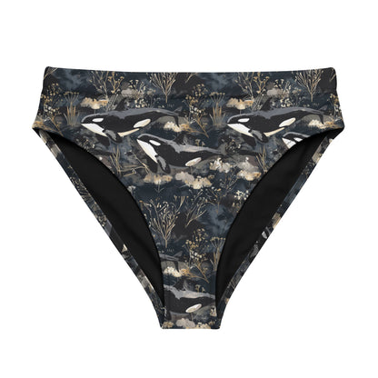 Midnight Orca Eco High-Waisted Bikini Bottom - Salinity Swimwear