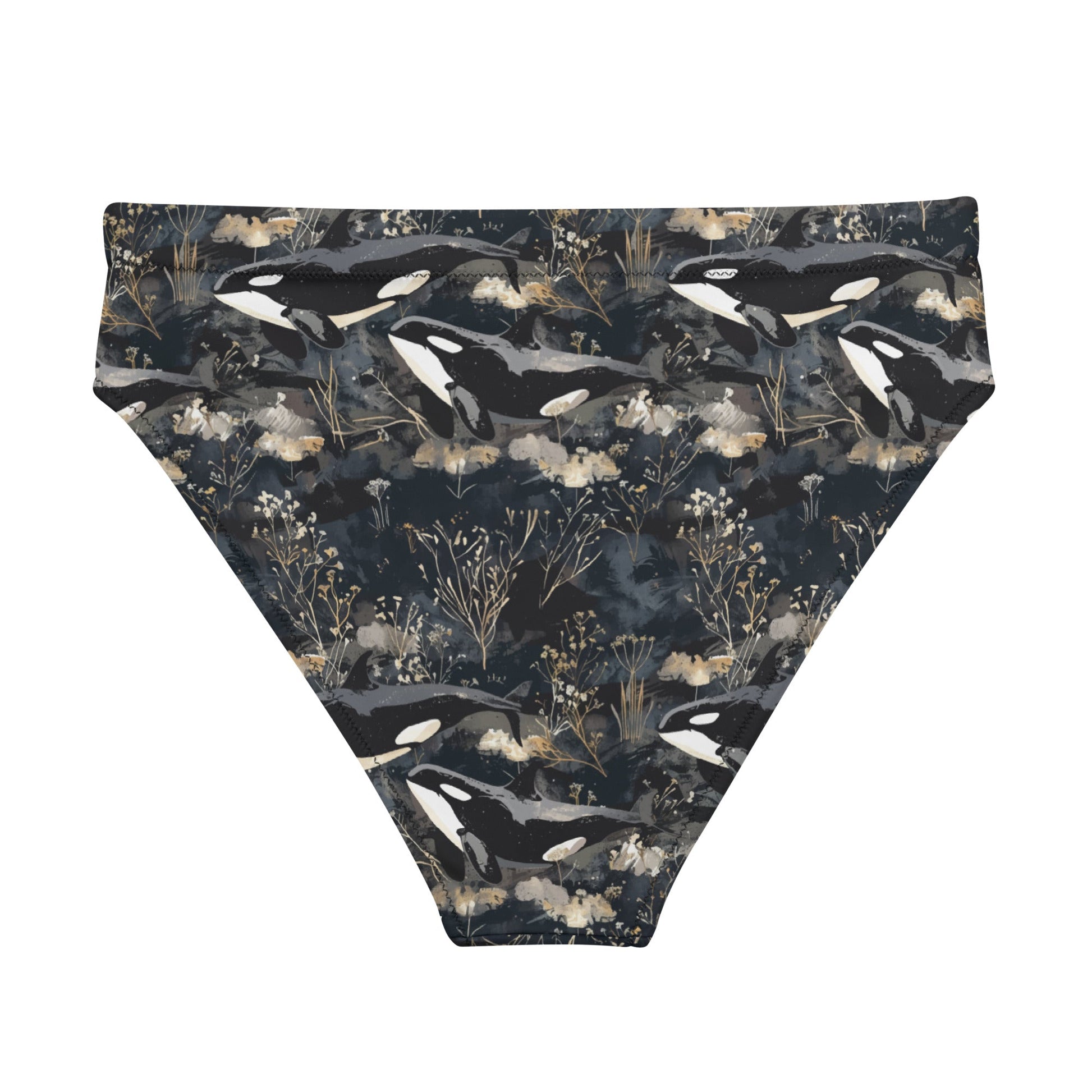Midnight Orca Eco High-Waisted Bikini Bottom - Salinity Swimwear