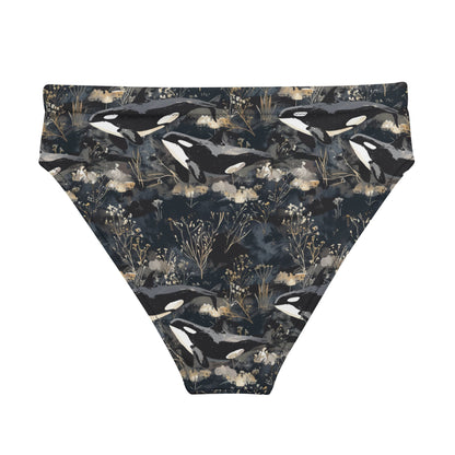 Midnight Orca Eco High-Waisted Bikini Bottom - Salinity Swimwear