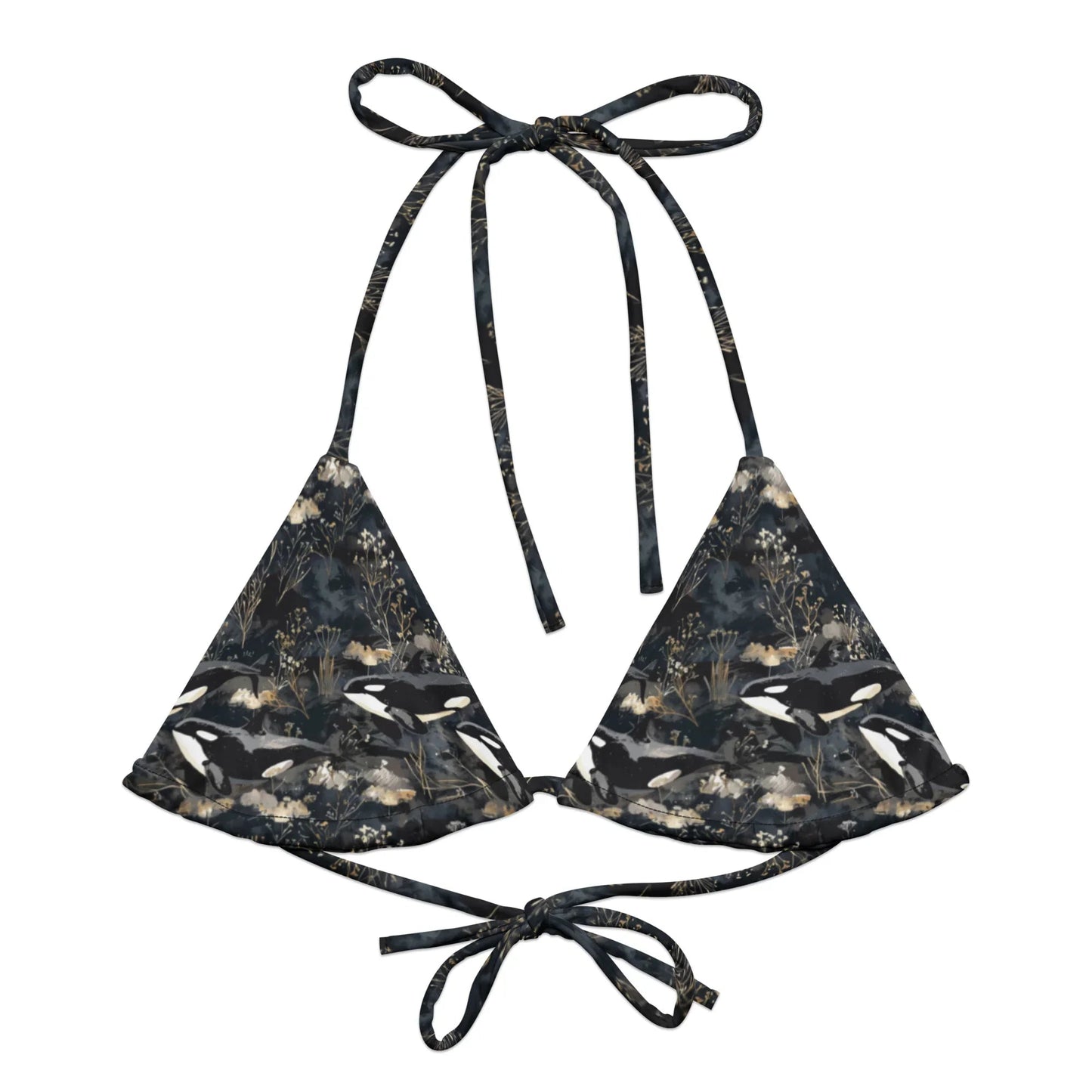 Midnight Orca Eco String Bikini Top - Salinity Swimwear