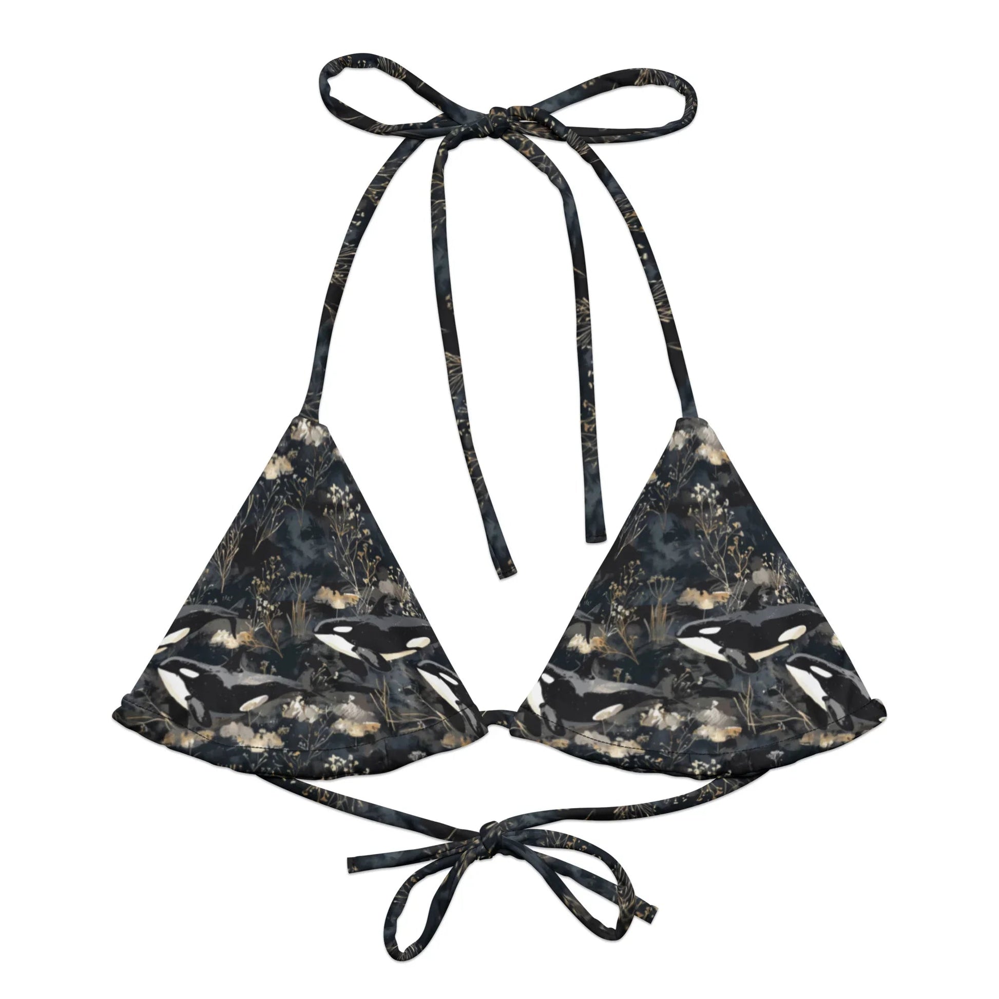 Midnight Orca Eco String Bikini Top - Salinity Swimwear