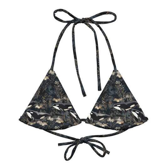 Midnight Orca Eco String Bikini Top - Salinity Swimwear