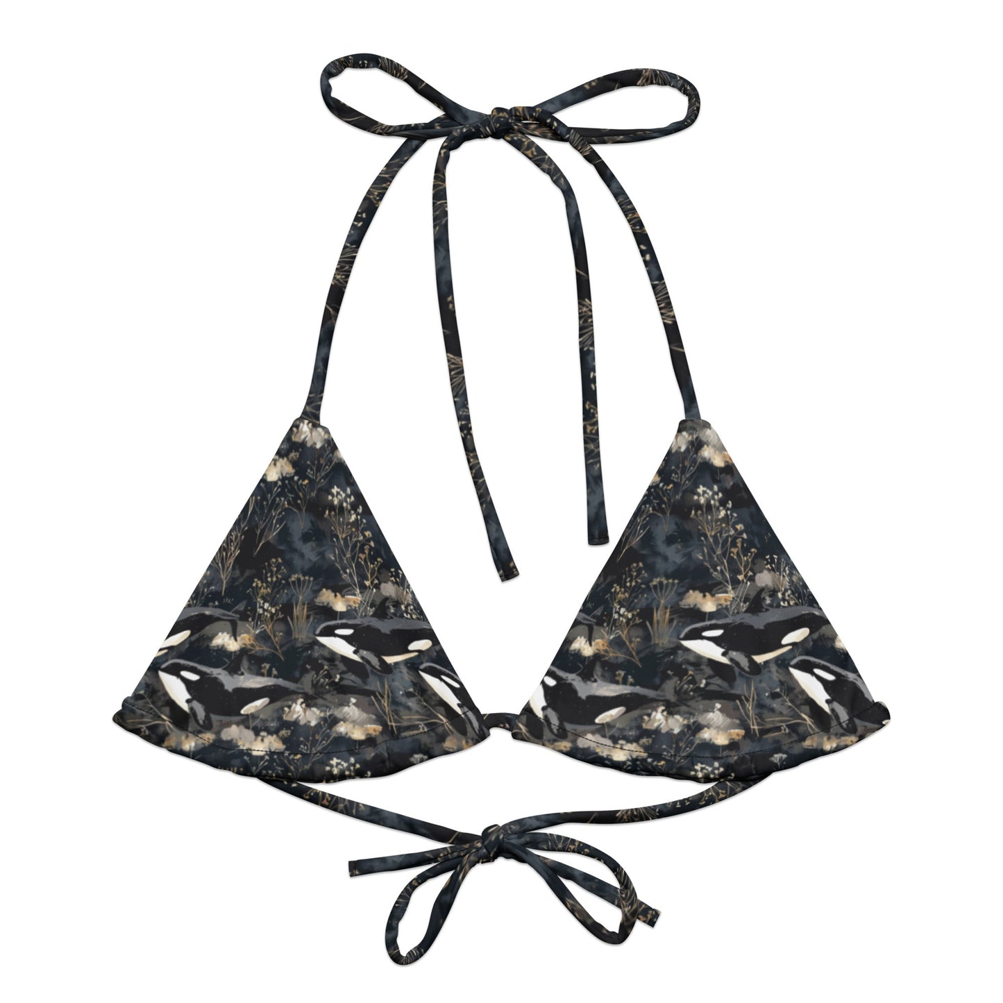 Midnight Orca Eco String Bikini Top - Salinity Swimwear