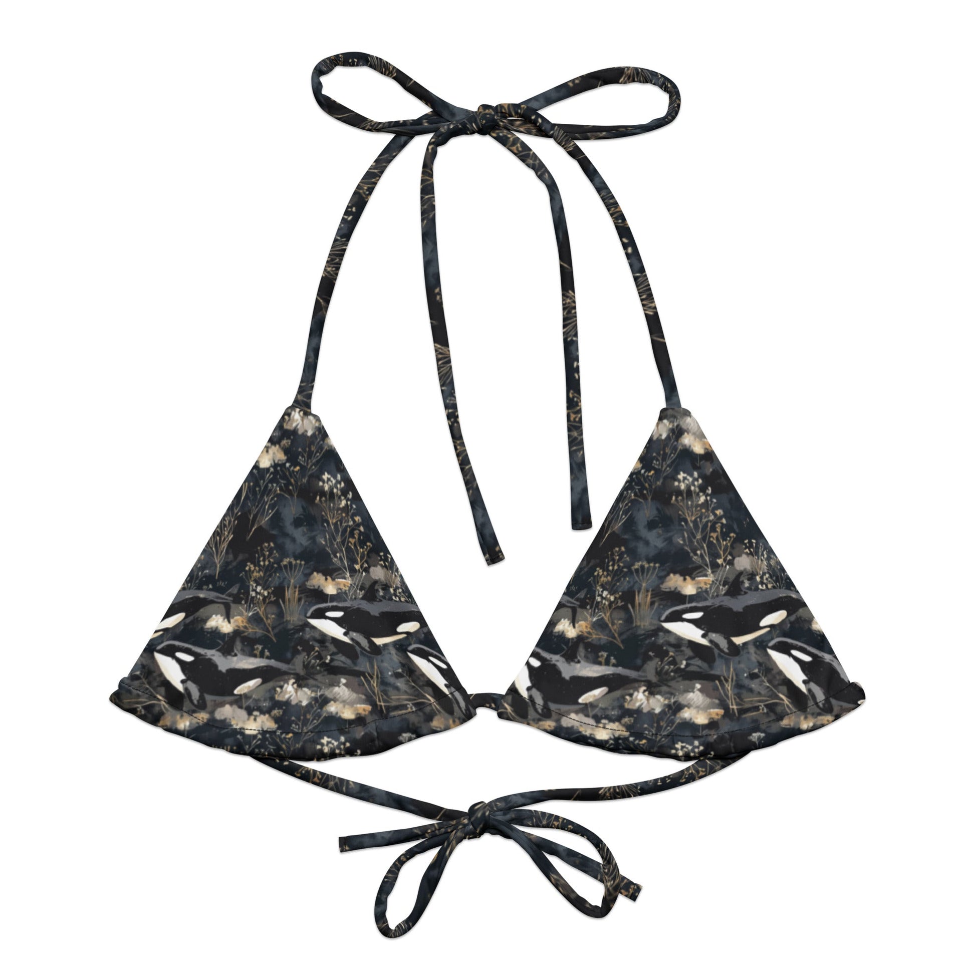 Midnight Orca Eco String Bikini Top - Salinity Swimwear