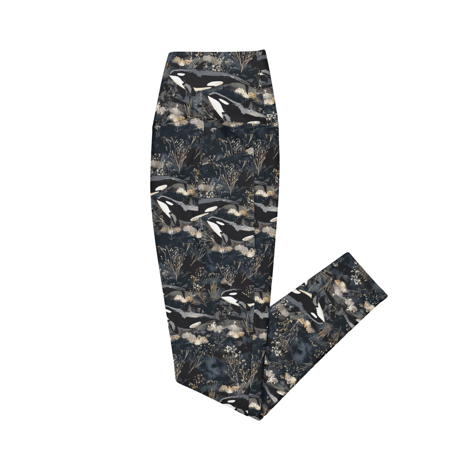 Midnight Orca Eco Swim Leggings With Pockets - Salinity Swimwear