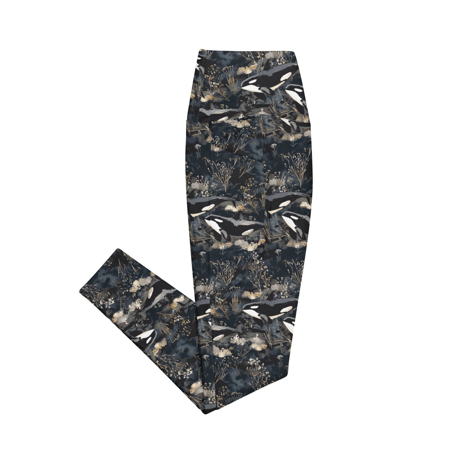 Midnight Orca Eco Swim Leggings With Pockets - Salinity Swimwear