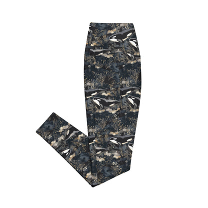 Midnight Orca Eco Swim Leggings With Pockets - Salinity Swimwear