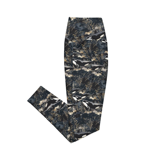 Salinity Swimwear Midnight Orca Eco Swim Leggings With Pockets Leggings