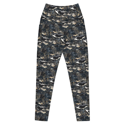 Midnight Orca Eco Swim Leggings With Pockets - Salinity Swimwear