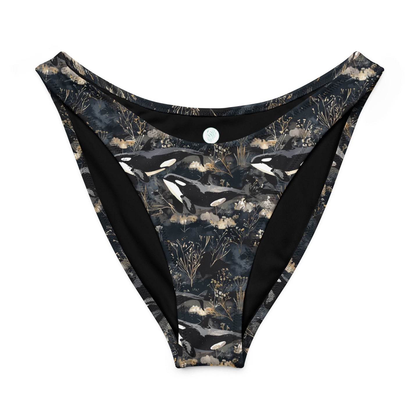Salinity Swimwear Midnight Orca High - Leg Cheeky Bikini Bottom Bikini Bottom