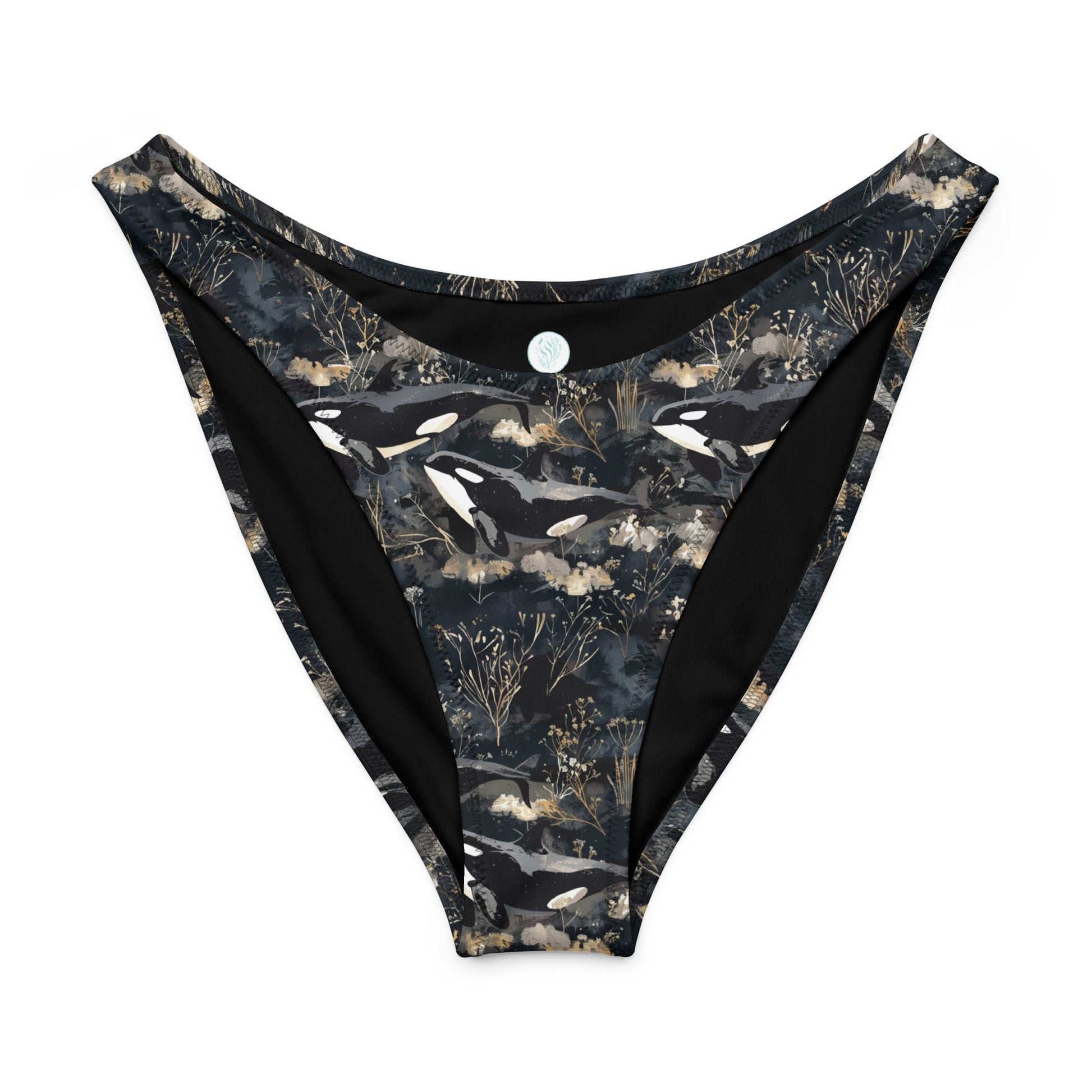 Salinity Swimwear Midnight Orca High - Leg Cheeky Bikini Bottom Bikini Bottom
