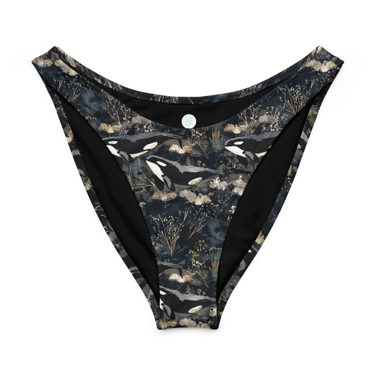 Salinity Swimwear Midnight Orca High - Leg Cheeky Bikini Bottom Bikini Bottom