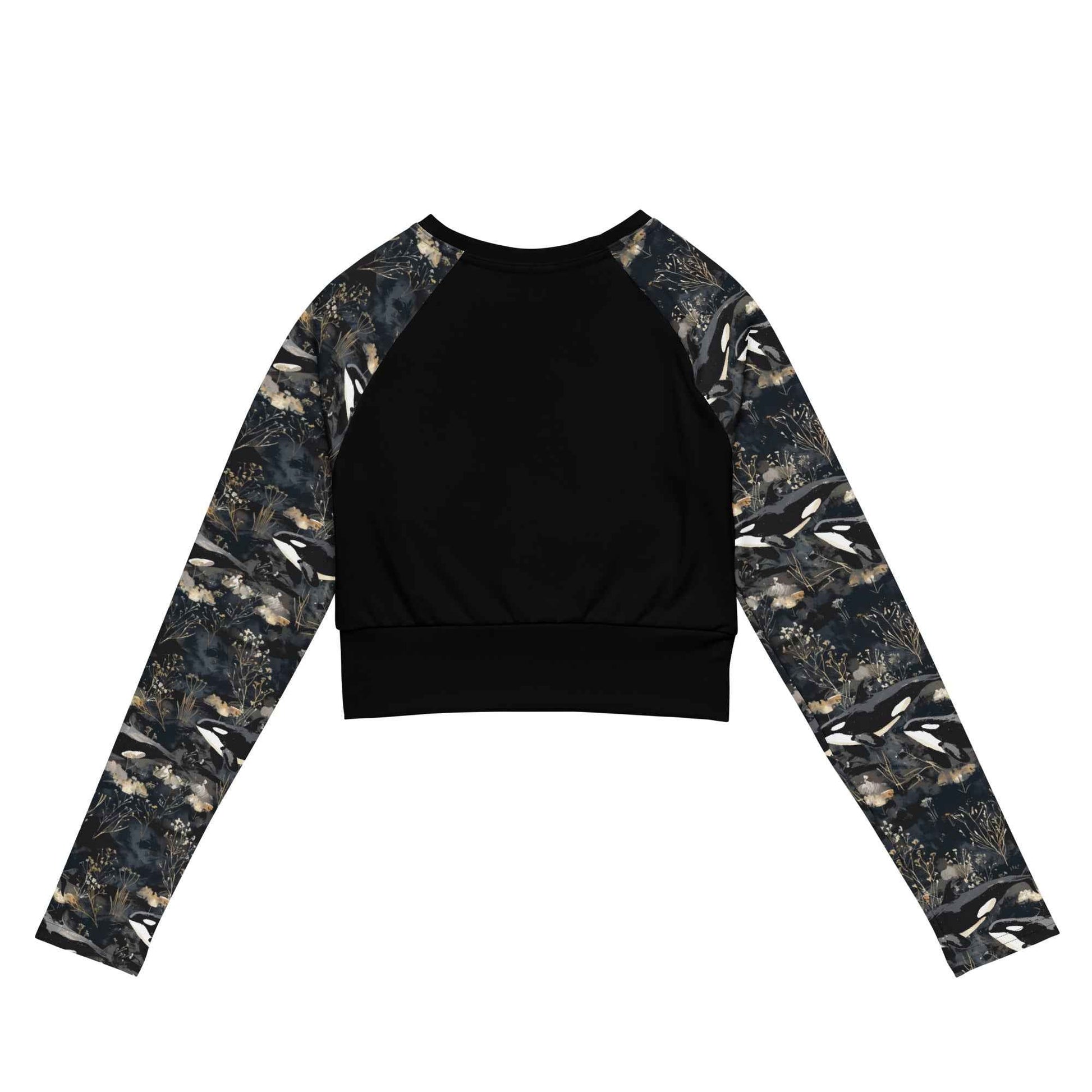 Salinity Swimwear Midnight Orca Long Sleeve Eco Cropped Rash Guard Solid Cropped Rash Guard