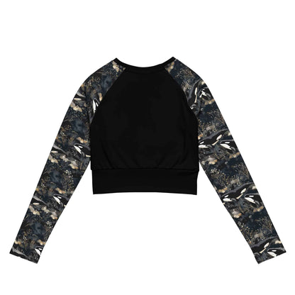 Salinity Swimwear Midnight Orca Long Sleeve Eco Cropped Rash Guard Solid Cropped Rash Guard