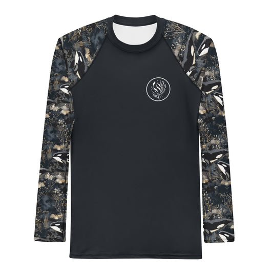 Midnight Orca Men's Rash Guard - Salinity Swimwear