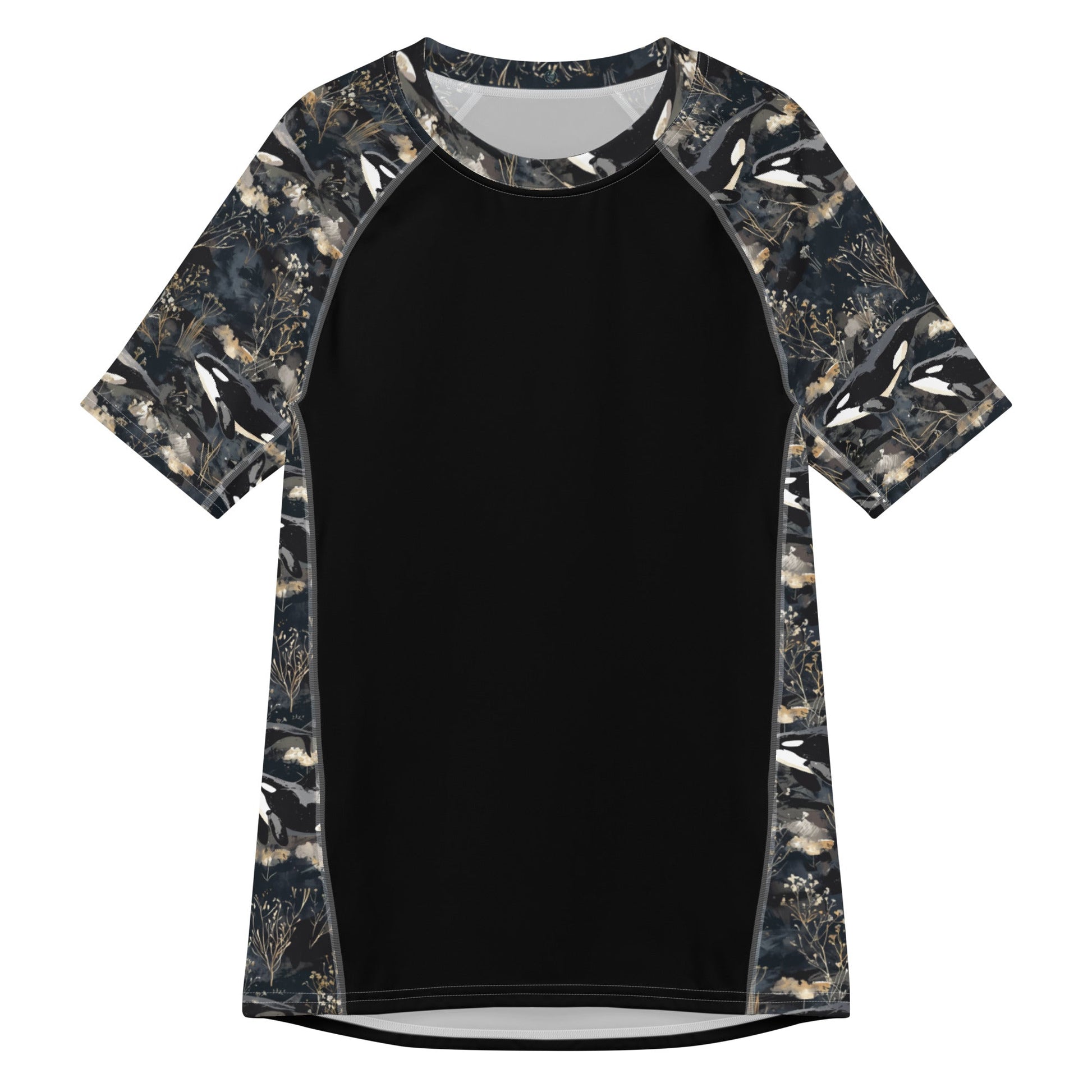 Salinity Swimwear Midnight Orca Men’s Short Sleeve Swim Shirt Rash Guard