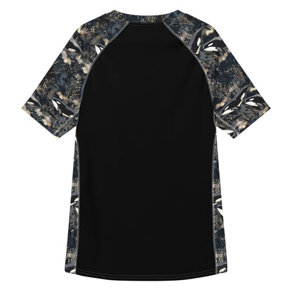 Salinity Swimwear Midnight Orca Men’s Short Sleeve Swim Shirt Rash Guard