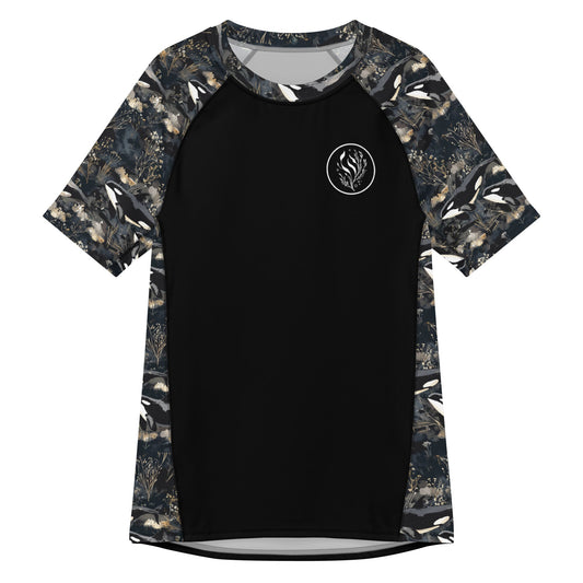 Midnight Orca Men’s Short Sleeve Swim Shirt - Salinity Swimwear