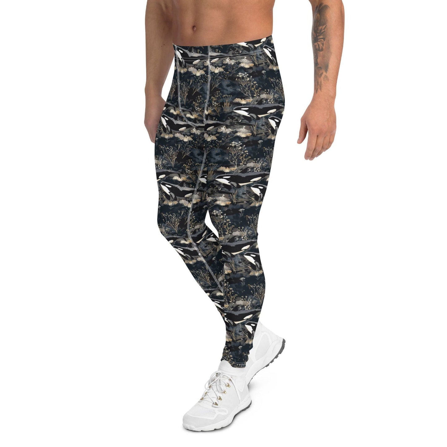 Salinity Swimwear Midnight Orca Men's Swim Leggings Leggings