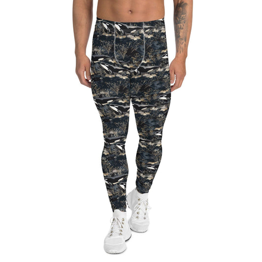 Salinity Swimwear Midnight Orca Men's Swim Leggings Leggings