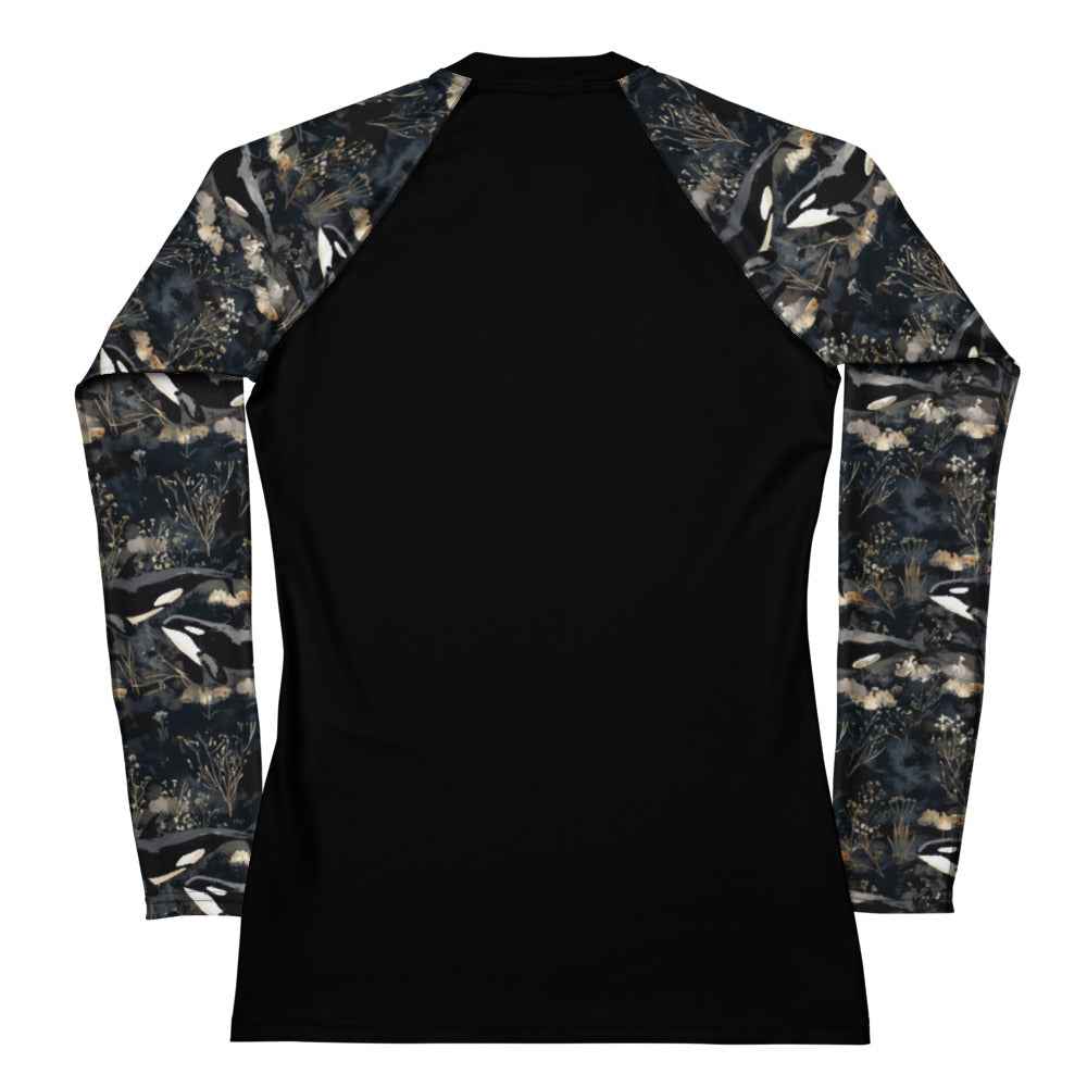 Salinity Swimwear Midnight Orca Women's Rash Guard Solid Rash Guard