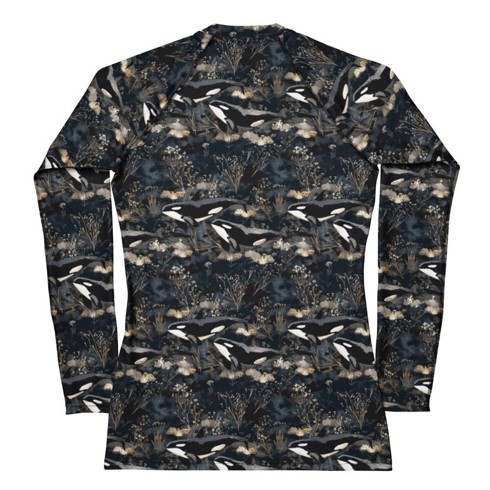 Midnight Orca Women's Rash Guard - Salinity Swimwear