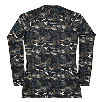 Midnight Orca Women's Rash Guard - Salinity Swimwear