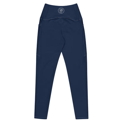 Salinity Swimwear Navy Blue Eco Swim Leggings With Pockets Leggings