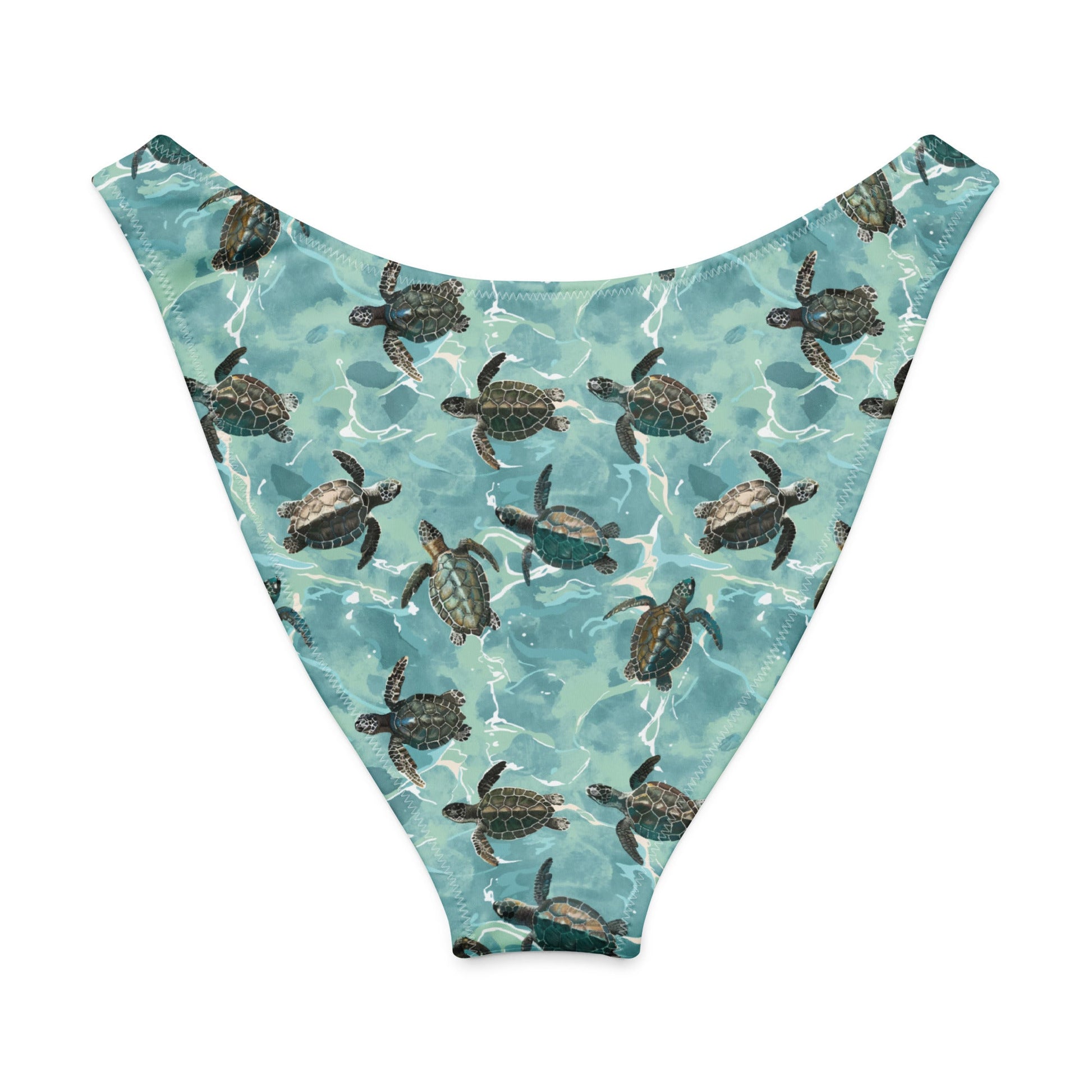 Salinity Swimwear Oceanic Sea Turtle Eco High - Leg Cheeky Bikini Bottom Bikini Bottom