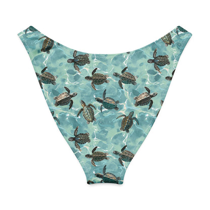 Salinity Swimwear Oceanic Sea Turtle Eco High - Leg Cheeky Bikini Bottom Bikini Bottom