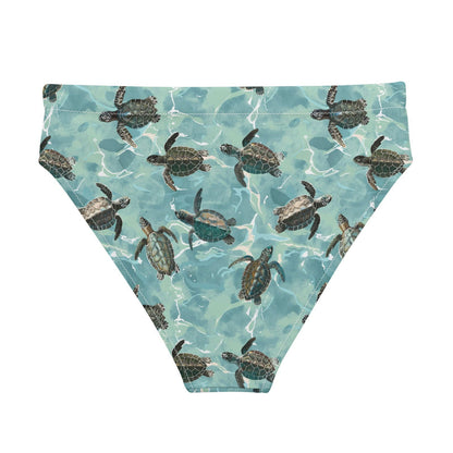 Salinity Swimwear Oceanic Sea Turtle Eco High - Waisted Bikini Bottom Bikini Bottom