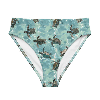 Salinity Swimwear Oceanic Sea Turtle Eco High - Waisted Bikini Bottom Bikini Bottom
