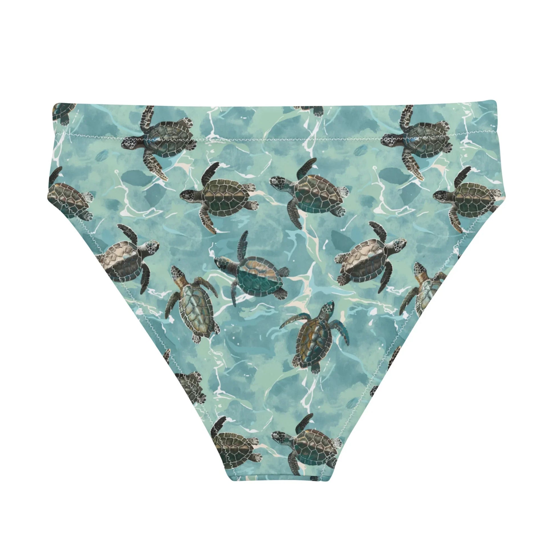 Oceanic Sea Turtle Eco High-Waisted Bikini Bottom - Salinity Swimwear